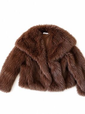 Women's Brown Faux Fur Teddy Jacket